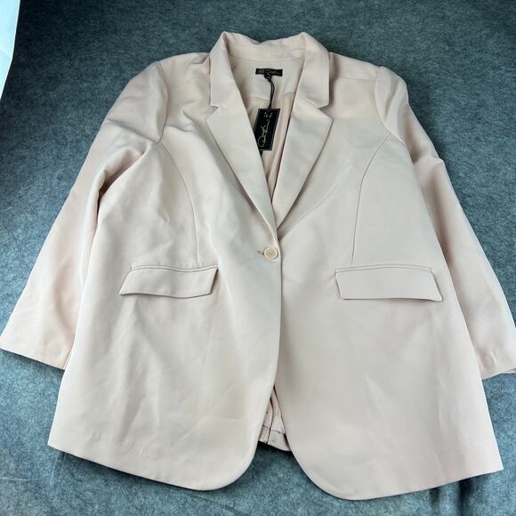 DG2 By‎ Diane Gilman Blush Pink Stretch Blazer NWT Size 3X - Picture 1 of 7